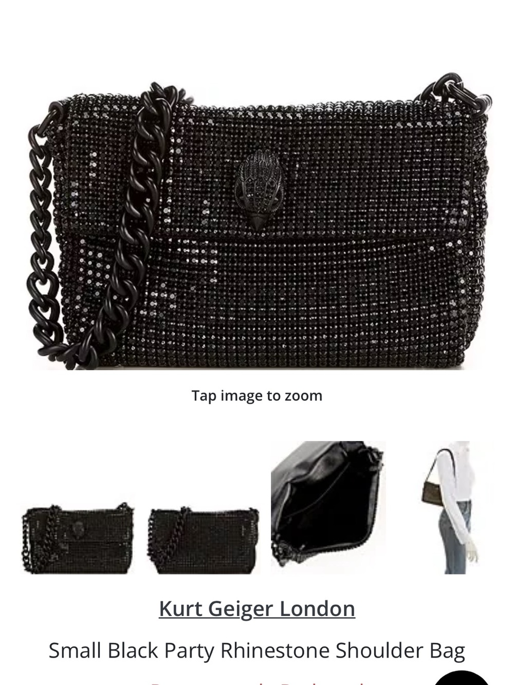 Kurt Geiger London Black Rhinestone shoulder bag